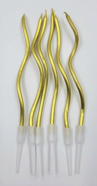 PARTY CANDLE TWISTY 6PC. GOLD