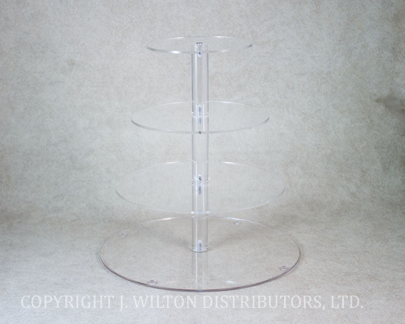 ACRYLIC CAKE STAND 4 TIER CLEAR ROUND