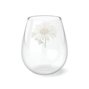Gift Mug, Bridesmaid Flower Collection, Daisy, Stemless Wine Glass,  Bridesmaid Gift, Friend Gift, 11.75oz, Popular, Best Seller