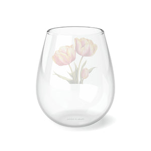 Gift Mug, Bridesmaid Flower Collection, Tulip, Stemless Wine Glass,  Bridesmaid Gift, Friend Gift, 11.75oz, Popular, Best Seller