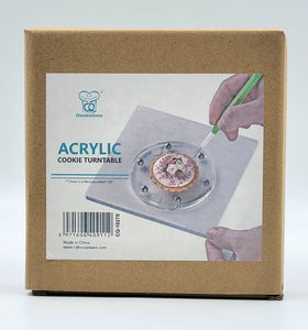 COOKIE TURNTABLE 6"x6" SQUARE CLEAR