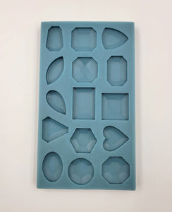 SILICONE MOLD GEMS ASSORTED 15CAV. 1PC.