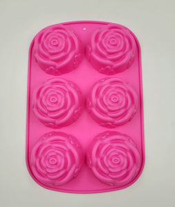SILICONE ROSE MOLD APPROX. 3" 6 CAV. 1PC.