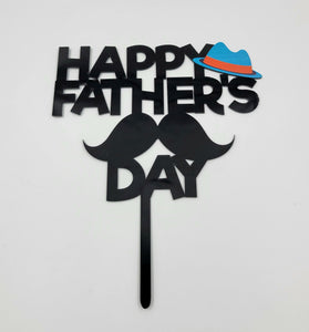 CAKE TOPPER "HAPPY FATHER'S DAY" BLACK 1PC.