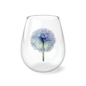 Gift Mug, Bridesmaid Flower Collection, Allium, Stemless Wine Glass,  Bridesmaid Gift, Friend Gift, 11.75oz, Popular, Best Seller