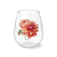 Gift Mug, Bridesmaid Flower Collection, Dalhia Stemless Wine Glass,  Bridesmaid Gift, Friend Gift, 11.75oz, Popular, Best Seller