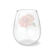 Gift Mug, Bridesmaid Flower Collection, Dalhia Stemless Wine Glass,  Bridesmaid Gift, Friend Gift, 11.75oz, Popular, Best Seller