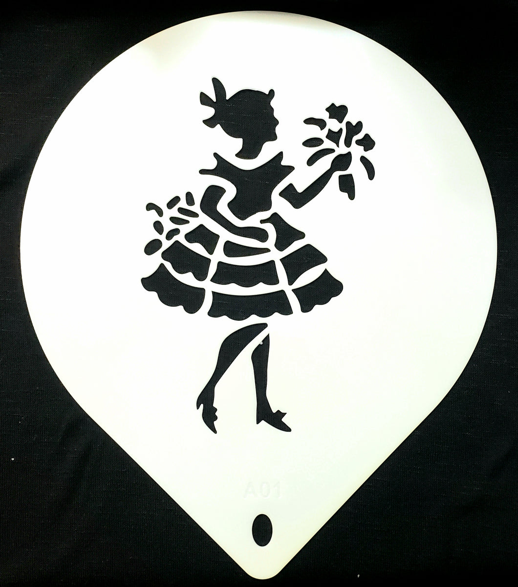CAKE STENCIL GIRL WITH BOUQUET 8
