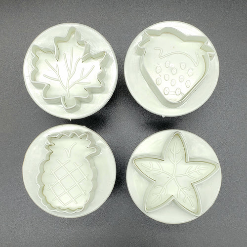 PLUNGER CUTTER SET 4PC. FRUIT/LEAF