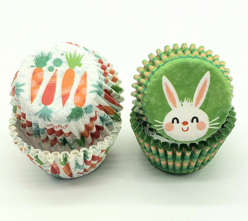 BAKING CUPS MINI CARROT/BUNNY 100PC.