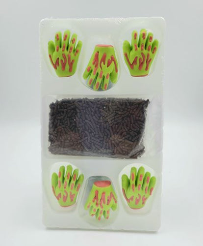 DECORATING KIT ZOMBIE HAND 12PC.
