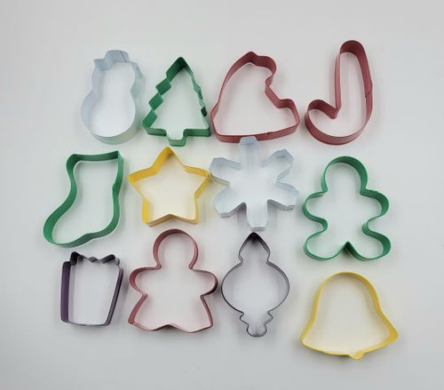 COOKIE CUTTER SET METAL XMAS 12PC.