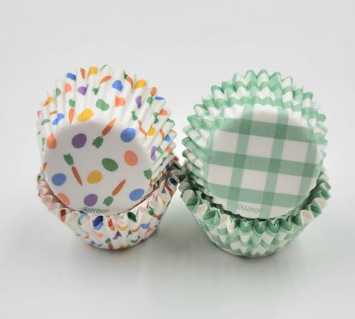 BAKING CUP MINI SPRING/PLAID MIX 100PC.