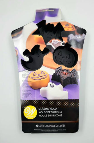 SILICONE TREAT MOLD HAPPY HALLOWEEN 6 CAVITY 1PC.