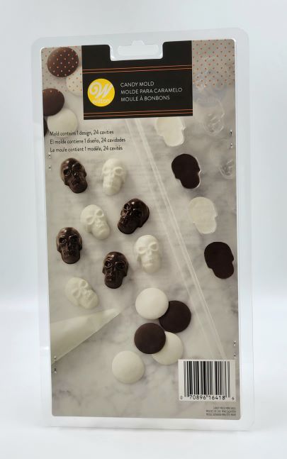 CANDY MOLD HALLOWEEN MINI SKULLS 24 CAVITY 1PC.