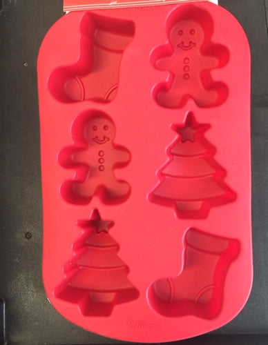 SILICONE MOLD STOCKING/GB BOY/XMAS TREE 6CAV.