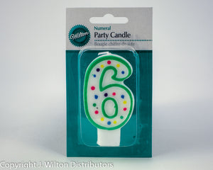 NUMERAL CANDLE 6 GREEN