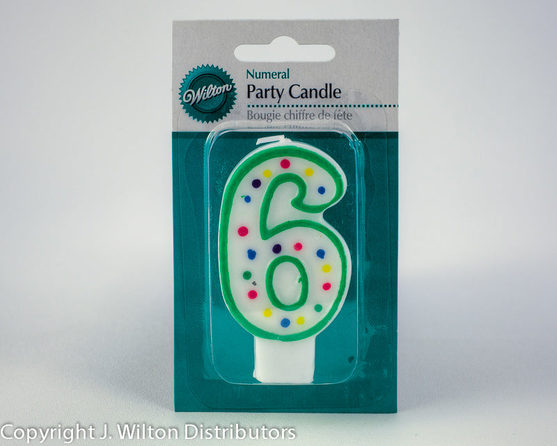 NUMERAL CANDLE 6 GREEN