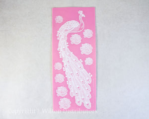 SILICONE 3D LACE MAT 15.5"x6" PEACOCK