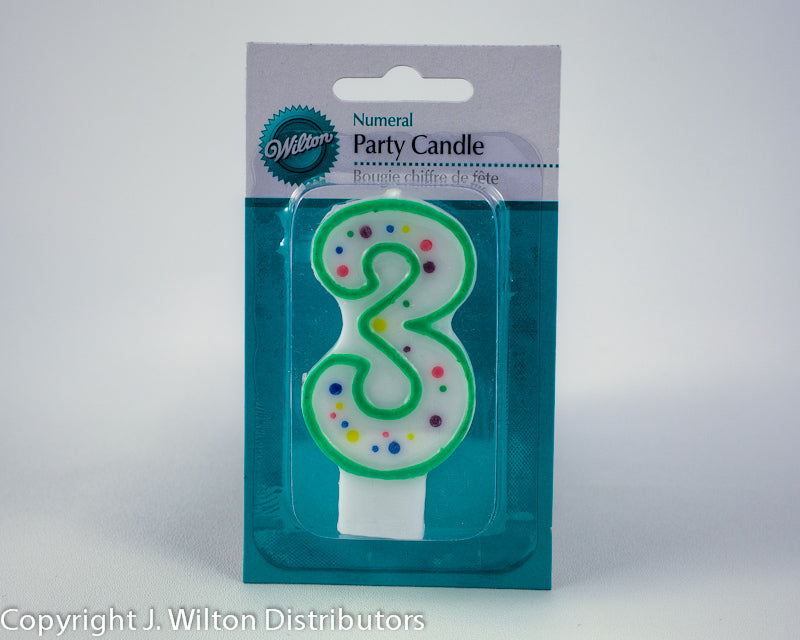 NUMERAL CANDLE 3 GREEN