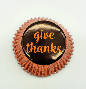 BAKING CUP STND FOIL  AUTUMN GIVE THANKS
