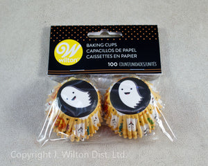 BAKING CUP MINI HALLOWEEN GHOST 100 COUNT