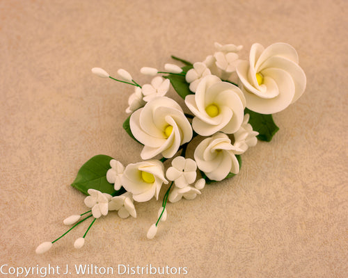 GUMPASTE FRANGIPANI BUNCH 1PC WHITE 