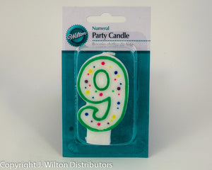 NUMERAL CANDLE 9 GREEN