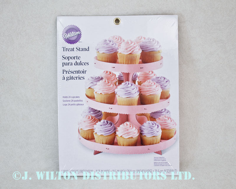 CUPCAKE & TREAT STAND W/ PINK BORDERS