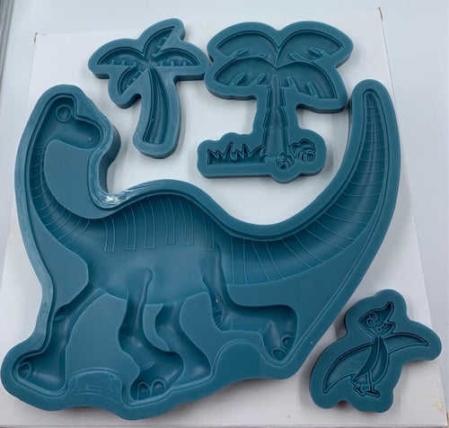 SILICONE MOLD SET DINOSAUR 3 4PC.