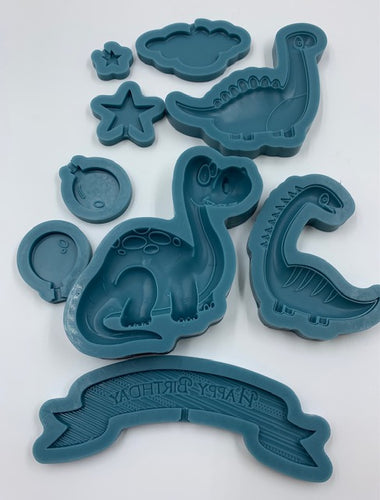 SILICONE MOLD SET DINOSAUR 2 9PC.