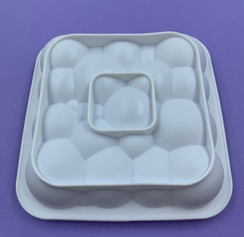SILICONE MOUSSE MOLD BUBBLES SQUARE APPROX. 7.25