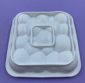 SILICONE MOUSSE MOLD BUBBLES SQUARE APPROX. 7.25"x7.25" 1PC.