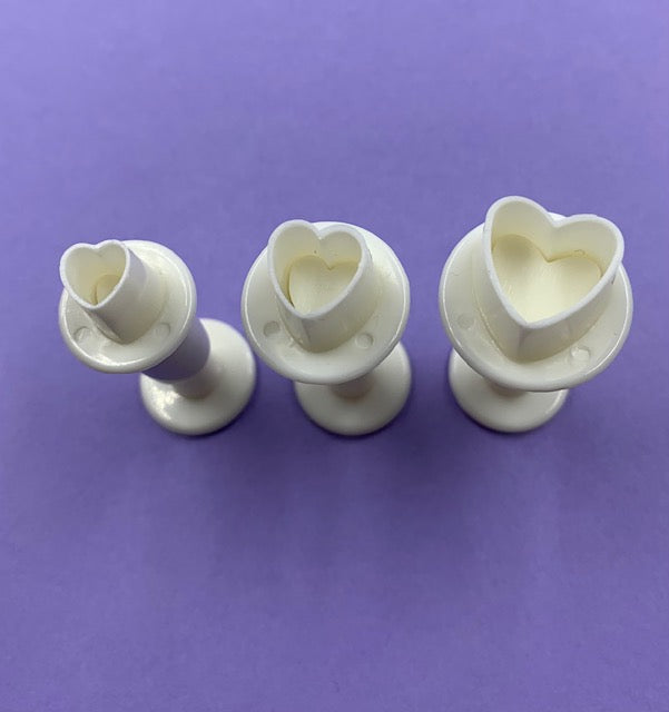PLUNGER CUTTER HEARTS SM. 3PC. 3SIZES