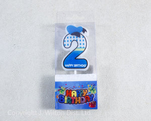 NUMERAL CANDLE "2" BLUE