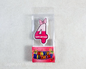 NUMERAL CANDLE "4" PINK