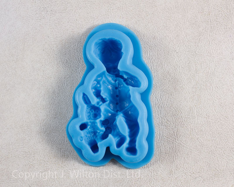 SILICONE MOLD BABY BOY w/ TEDDY BEAR 1pc.