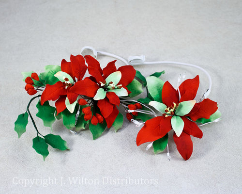 POINSETTIA/ BERRY SPRAY w/ LIGHTS 2PC.*