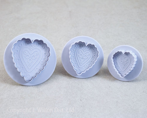 PLUNGER CUTTER SET HEART SHAPE 3pc.