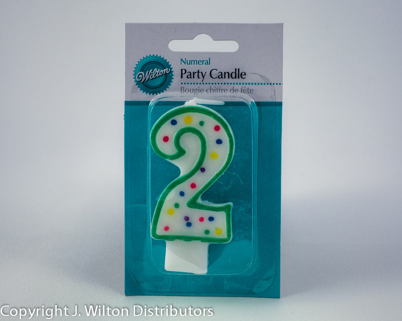 NUMERAL CANDLE 2 GREEN