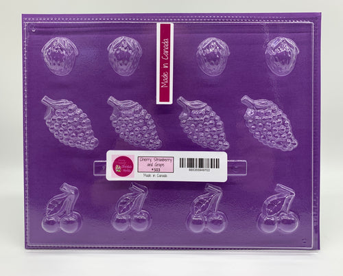 Candy Island Chocolate Mold #503  - Cherry, Strawberry and Grape