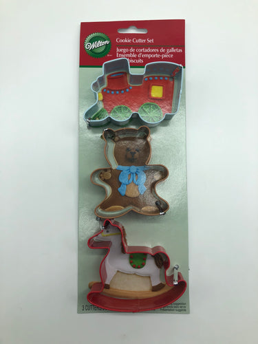 COOKIE CUTTER SET 3pc TEDDY/HORSE/TRAIN